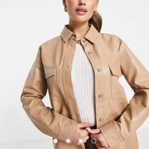 4th & Reckless (ASOS) oversized leather look shirt SzL